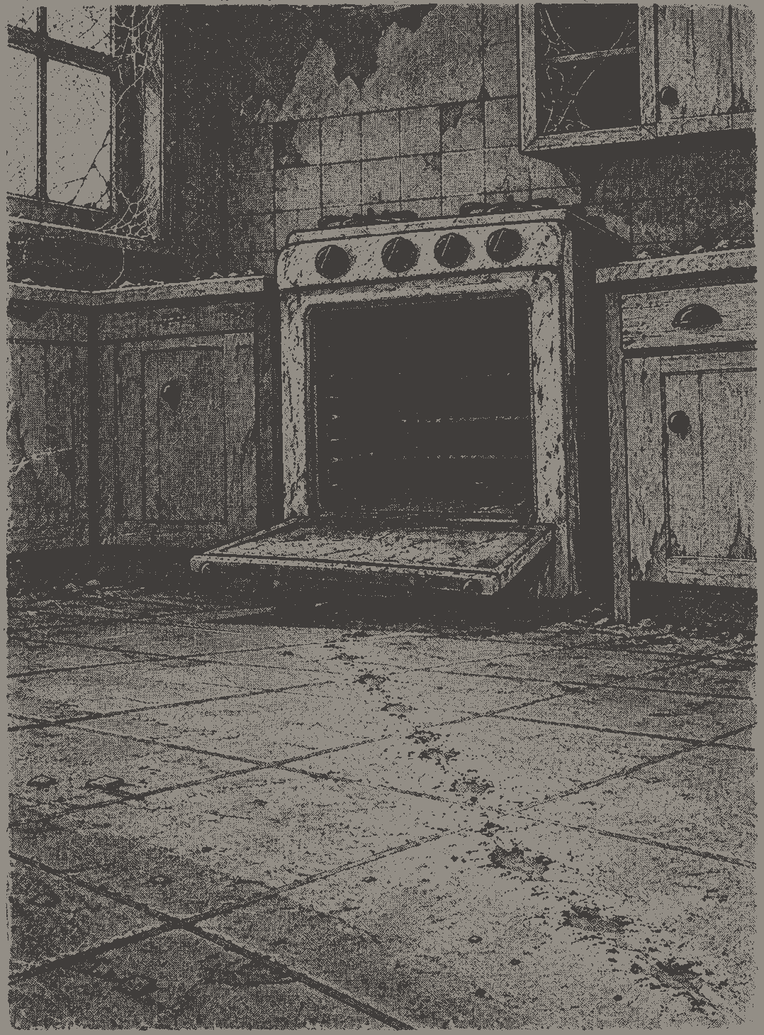 The kitchen door, from the corridor